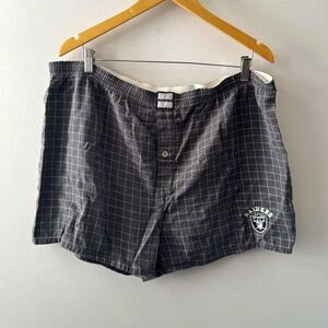 NFL Raiders Men’s Flannel Cotton Boxer Shorts XL – Gray Check Elastic Waist used